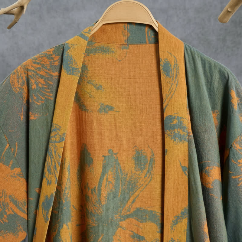 Ownkoti Reversible Vintage Floral Cotton Kimono Robe - image 1
