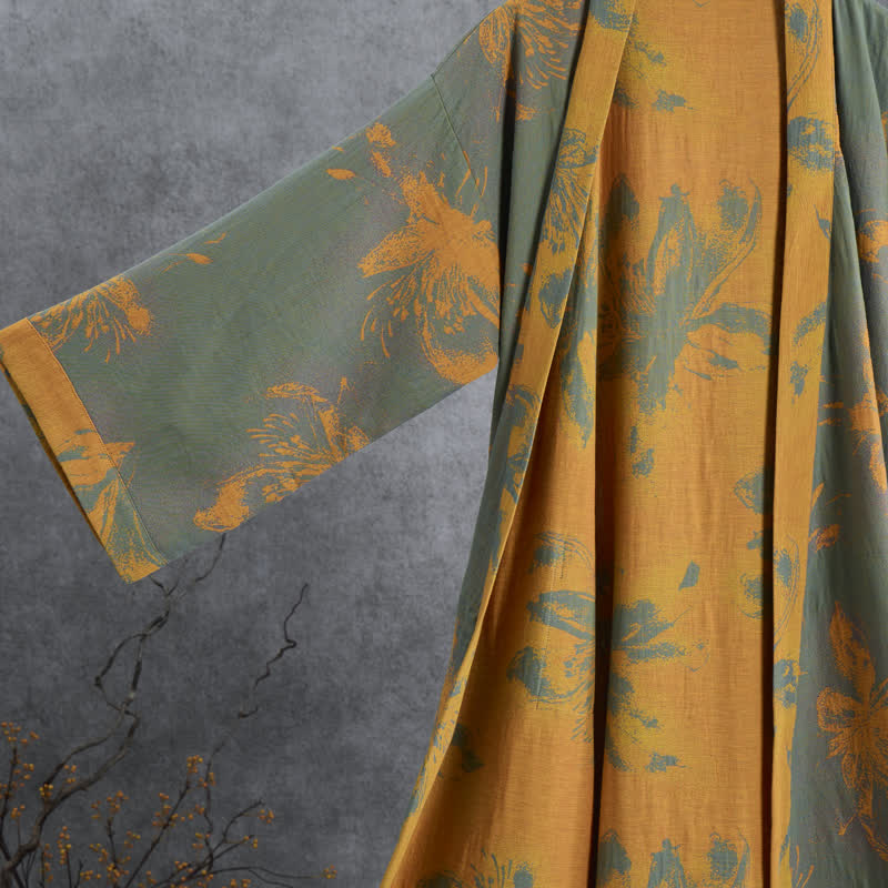 Ownkoti Reversible Vintage Floral Cotton Kimono Robe - image 2