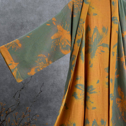 Ownkoti Reversible Vintage Floral Cotton Kimono Robe - image 2