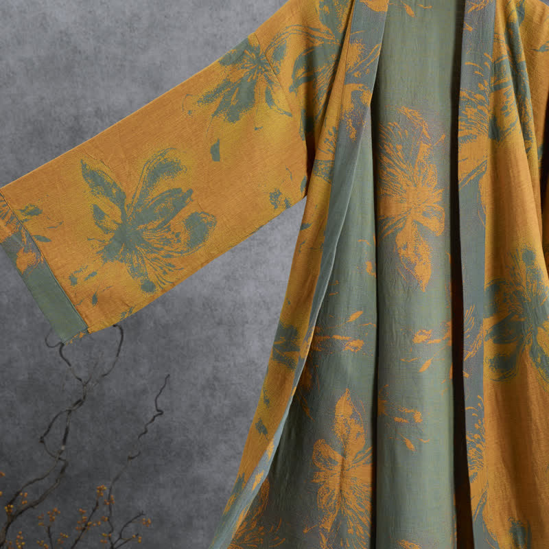 Ownkoti Reversible Vintage Floral Cotton Kimono Robe - image 6