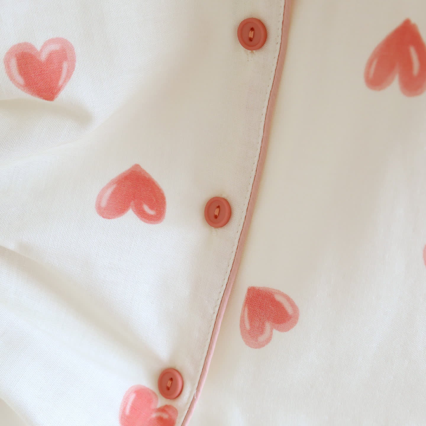 Ownkoti Heart Print Cotton Gauze Loungewear Set（3pcs） - image 5