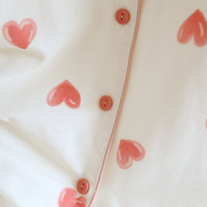 Ownkoti Heart Print Cotton Gauze Loungewear Set（3pcs） - image 5