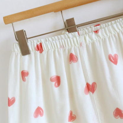 Ownkoti Heart Print Cotton Gauze Loungewear Set（3pcs） - image 6