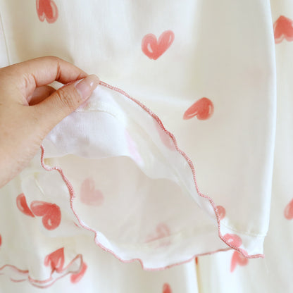 Ownkoti Heart Print Cotton Gauze Loungewear Set（3pcs） - image 8