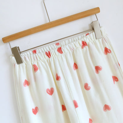 Ownkoti Heart Print Cotton Gauze Loungewear Set（3pcs） - image 9