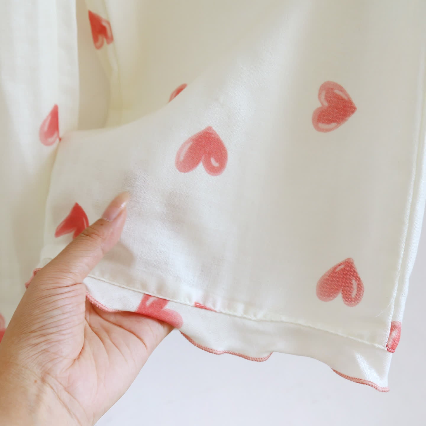 Ownkoti Heart Print Cotton Gauze Loungewear Set（3pcs） - image 12