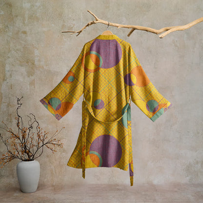 Ownkoti Retro Geometric Circle Cotton Robe - image 7