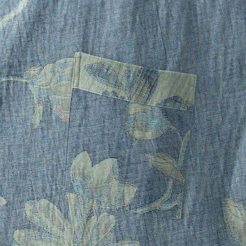 Ownkoti Sage Blue Floral Cotton Kimono Robe - image 5