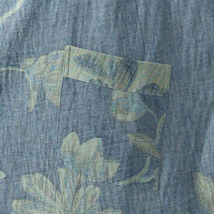 Ownkoti Sage Blue Floral Cotton Kimono Robe - image 5