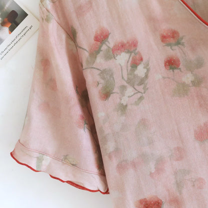 Ownkoti Sweet Berry Print Gauze Loungewear Set（3pcs） - image 3