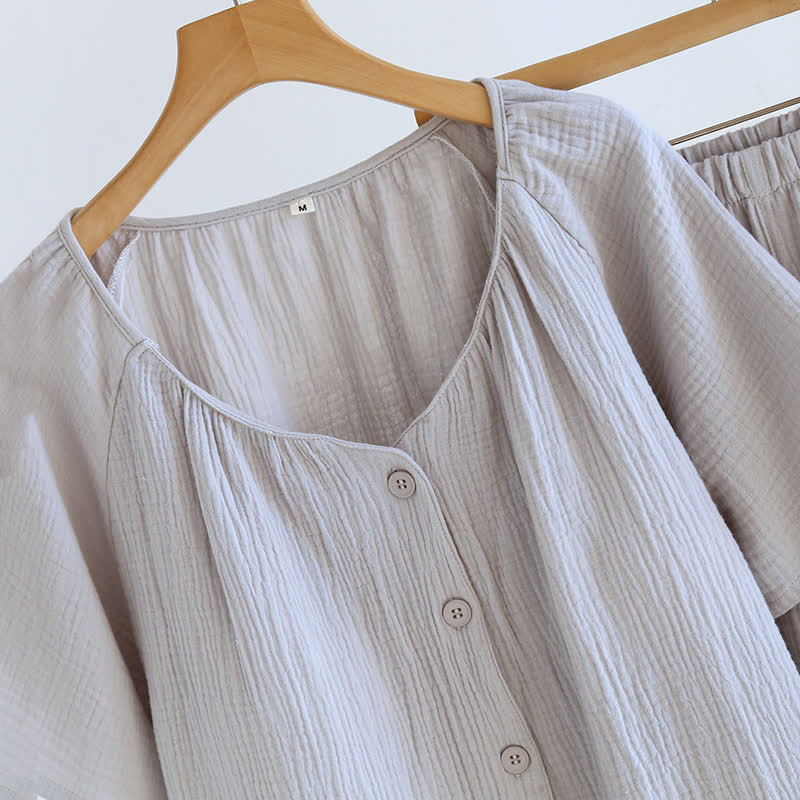 Ownkoti Breezy Cotton Gauze V-Neck Lounge Set - image 3