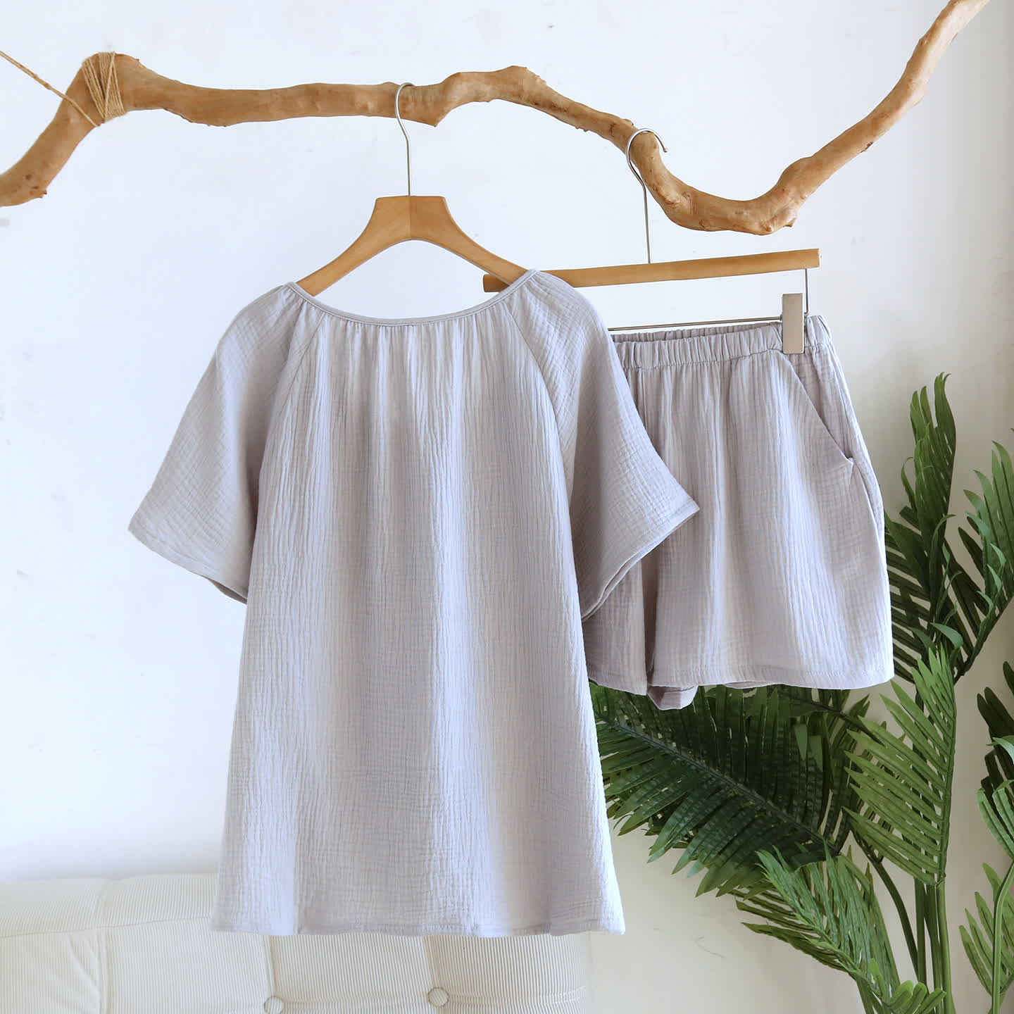 Ownkoti Breezy Cotton Gauze V-Neck Lounge Set - image 2
