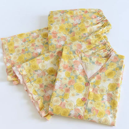 Ownkoti Yellow Rose Cotton 3pcs Loungewear Set - image 2
