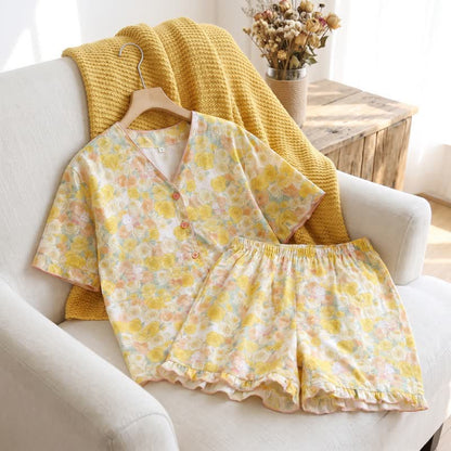 Ownkoti Yellow Rose Cotton 3pcs Loungewear Set - image 3