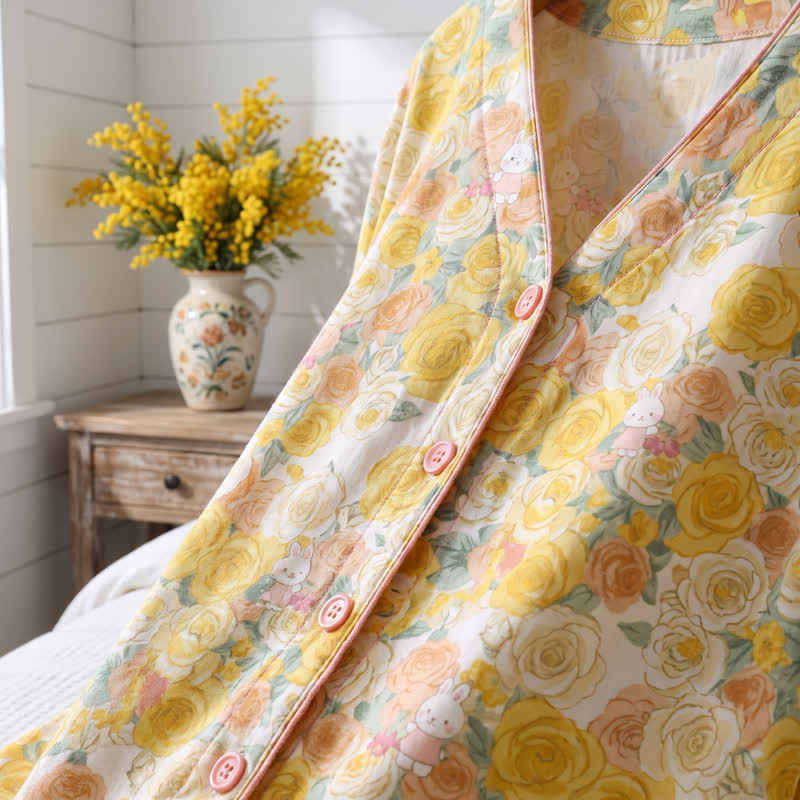 Ownkoti Yellow Rose Cotton 3pcs Loungewear Set - image 4