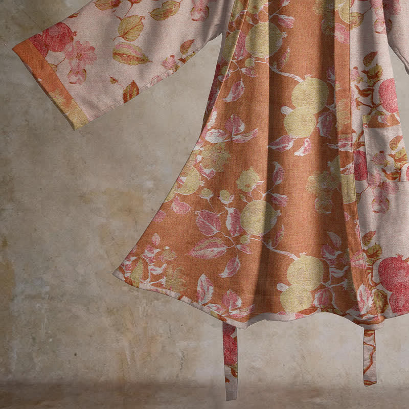 Ownkoti Botanical Pomegranate Print Cotton Kimono Robe - image 10