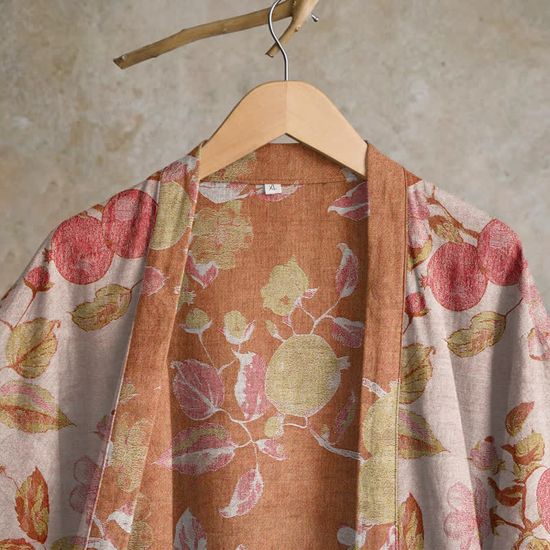 Ownkoti Botanical Pomegranate Print Cotton Kimono Robe - image 8