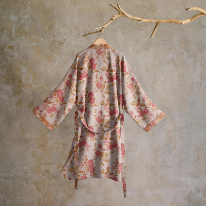 Ownkoti Botanical Pomegranate Print Cotton Kimono Robe - image 7