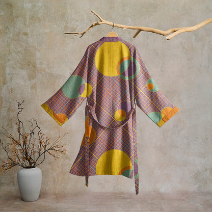 Ownkoti Retro Geometric Circle Cotton Robe - image 1