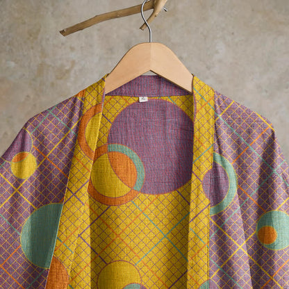 Ownkoti Retro Geometric Circle Cotton Robe - image 2