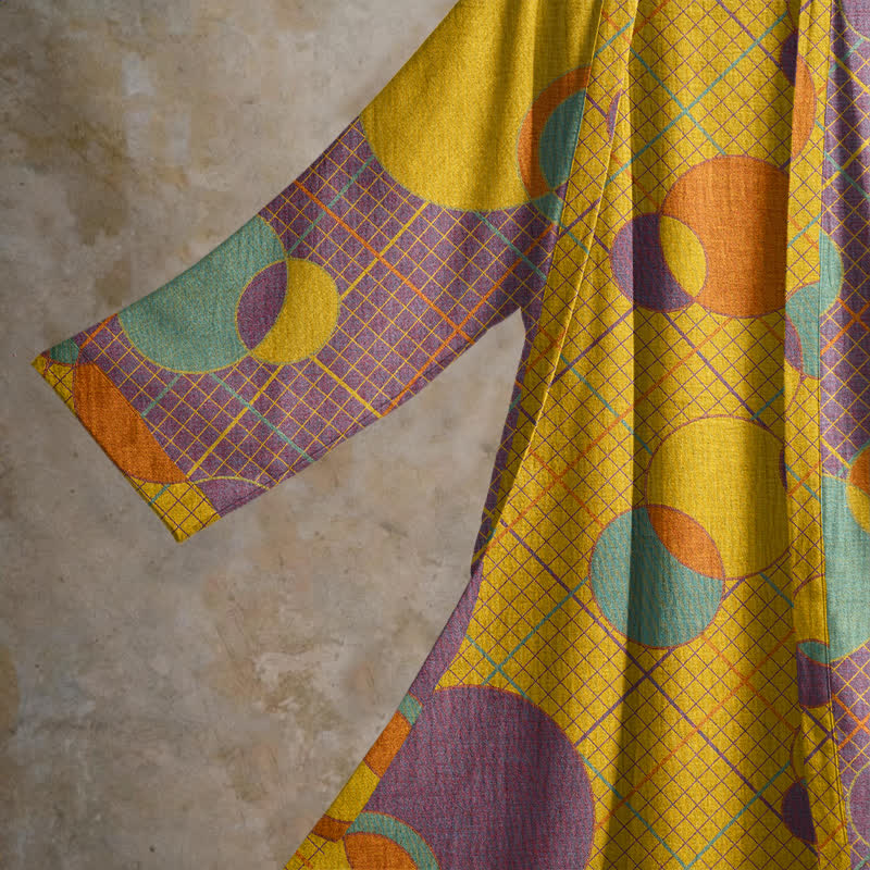 Ownkoti Retro Geometric Circle Cotton Robe - image 3