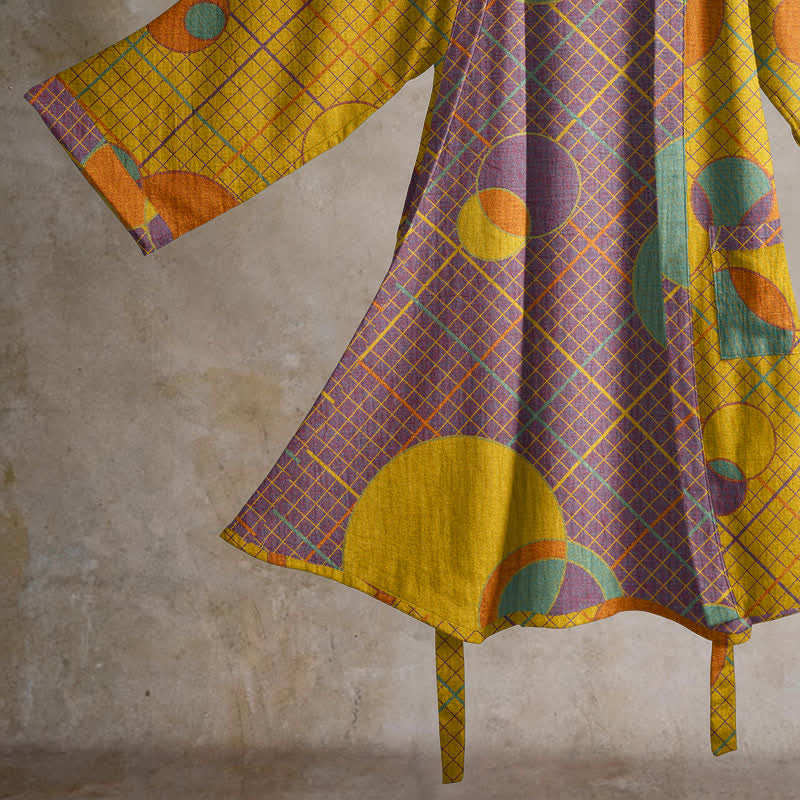 Ownkoti Retro Geometric Circle Cotton Robe - image 10