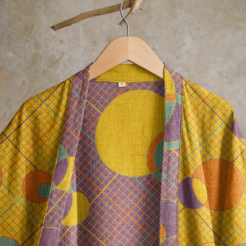 Ownkoti Retro Geometric Circle Cotton Robe - image 8