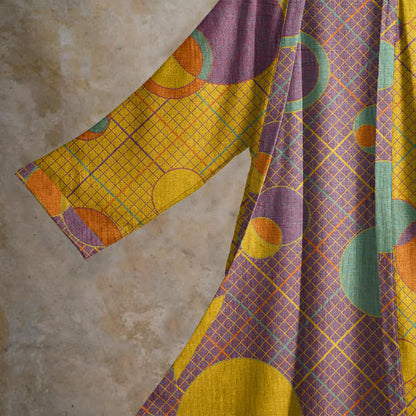 Ownkoti Retro Geometric Circle Cotton Robe - image 9