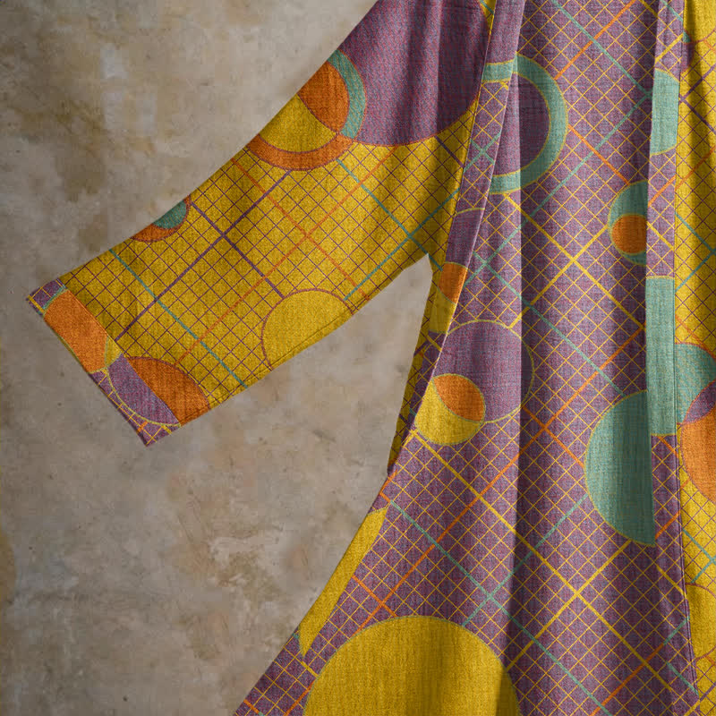 Ownkoti Retro Geometric Circle Cotton Robe - image 9