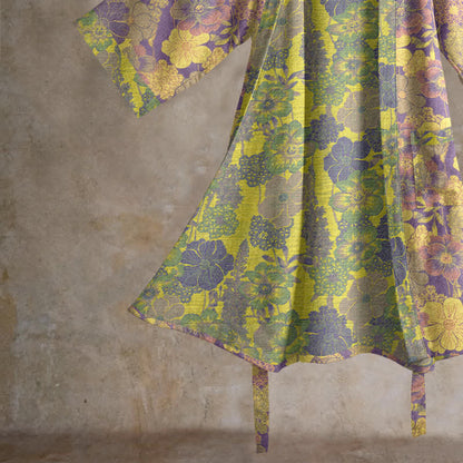 Ownkoti Purple Floral Cotton Kimono Robe - image 4