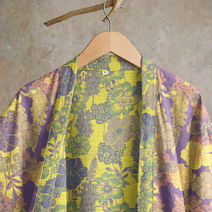 Ownkoti Purple Floral Cotton Kimono Robe - image 2