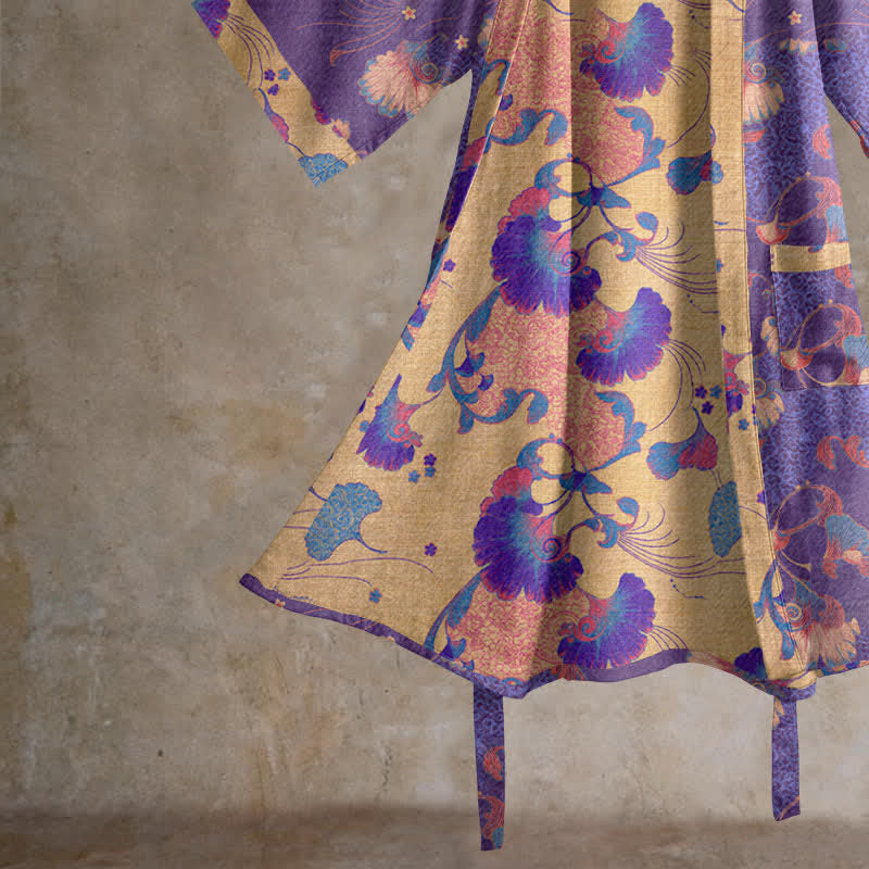 Ownkoti Floral Cotton Gauze Kimono Lounge Robe - image 4