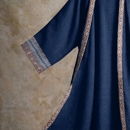 Ownkoti Retro Geometric Border Cotton Lounge Robe - image 3