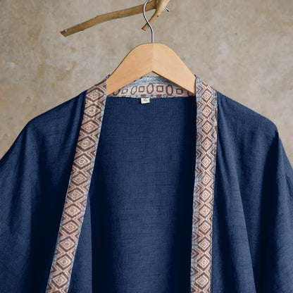Ownkoti Retro Geometric Border Cotton Lounge Robe - image 2
