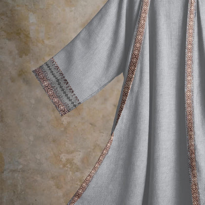 Ownkoti Retro Geometric Border Cotton Lounge Robe - image 9