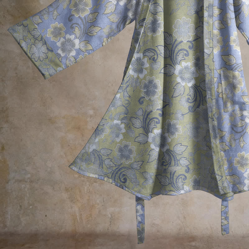 Ownkoti Retro Floral Cotton Kimono Robe - image 4