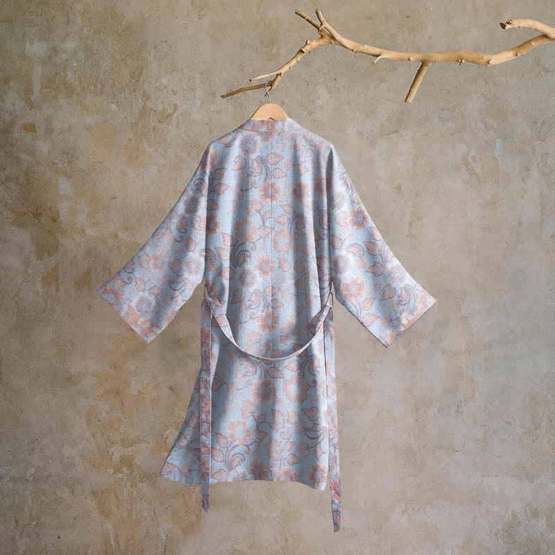 Ownkoti Retro Floral Cotton Kimono Robe - image 7