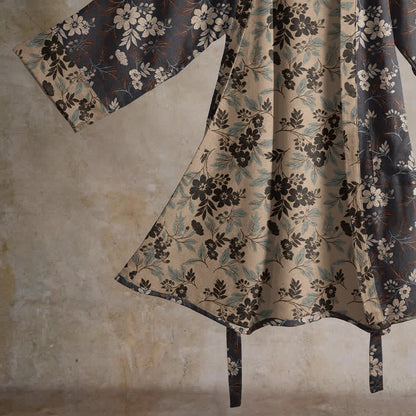 Ownkoti Mocha Floral Cotton Kimono Robe - image 4