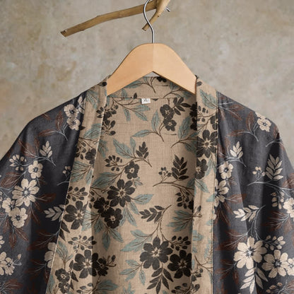 Ownkoti Mocha Floral Cotton Kimono Robe - image 2
