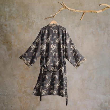 Ownkoti Mocha Floral Cotton Kimono Robe - image 1