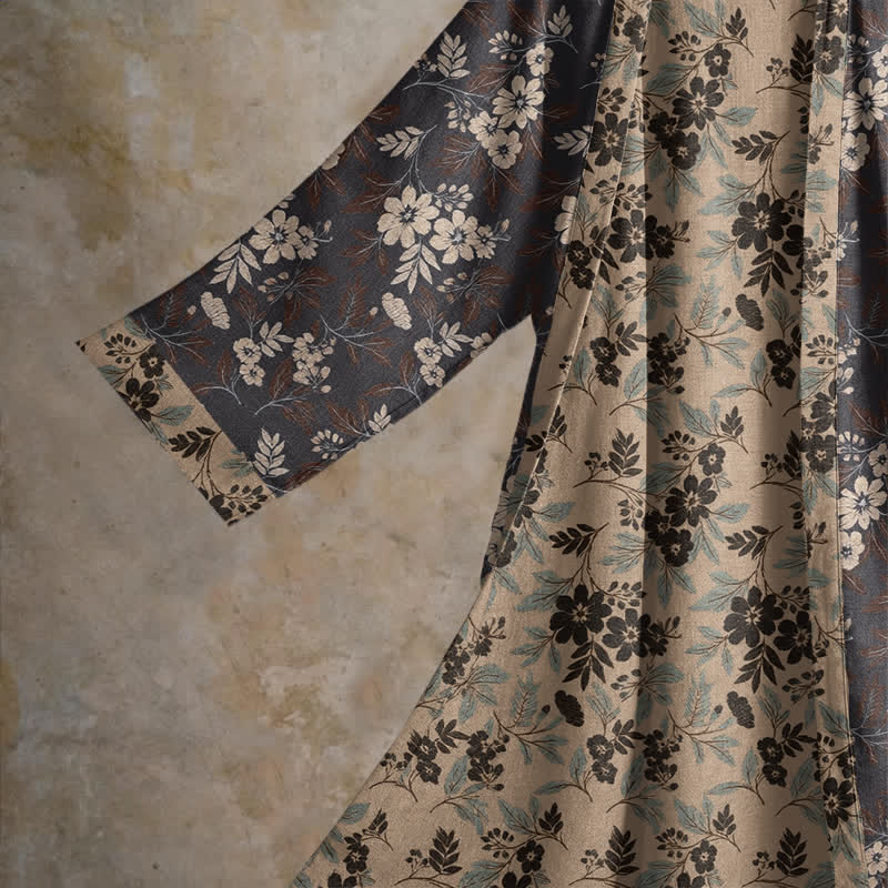 Ownkoti Mocha Floral Cotton Kimono Robe - image 3