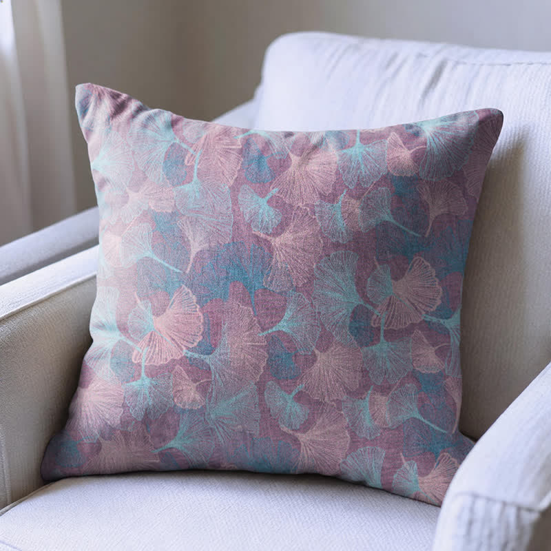 Ownkoti Vintage Ginkgo Leaf Throw Pillow Cover - Purple - 18" × 18" - With Insert - image 5