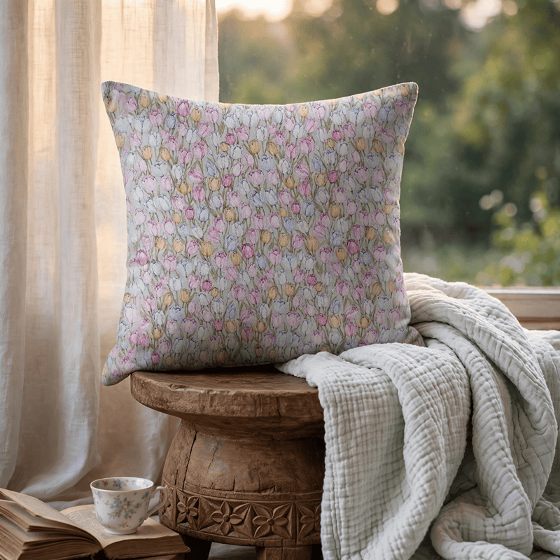 Ownkoti Vintage Tulip Floral Throw Pillow Cover - image 6