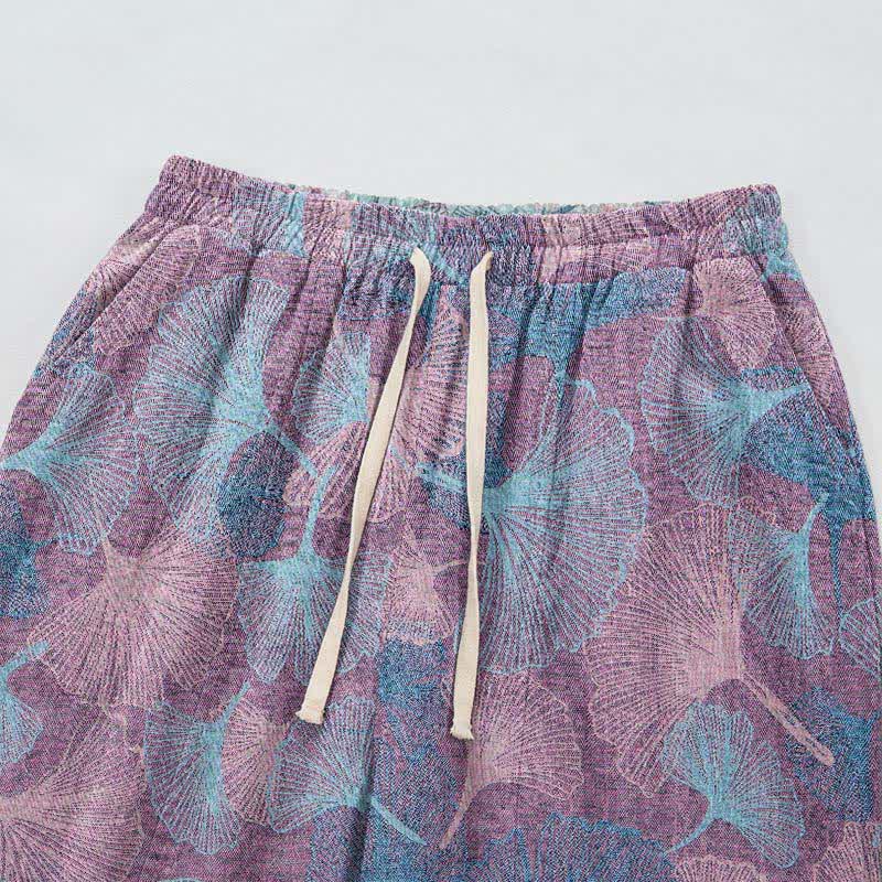 Ownkoti Vintage Ginkgo Leaf Cotton Lounge Pants - image 7