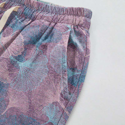 Ownkoti Vintage Ginkgo Leaf Cotton Lounge Pants - image 9