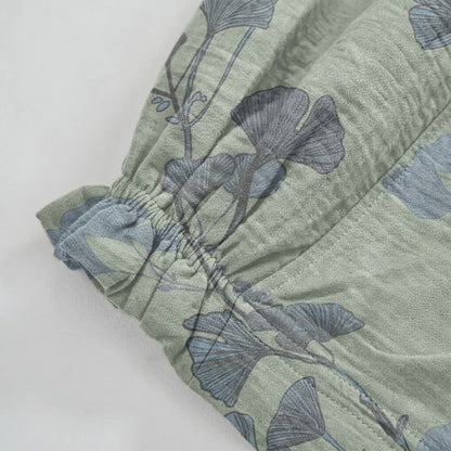 Ownkoti Retro Botanical Ginkgo Leaf Cotton Lounge Pants - image 8