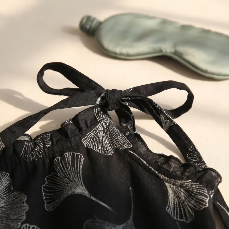 Ownkoti Vintage Ginkgo Leaf Cotton Cami Loungewear Set - image 6