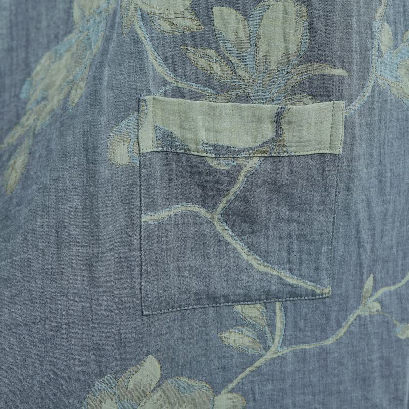 Ownkoti Sage Blue Floral Cotton Kimono Robe - image 2