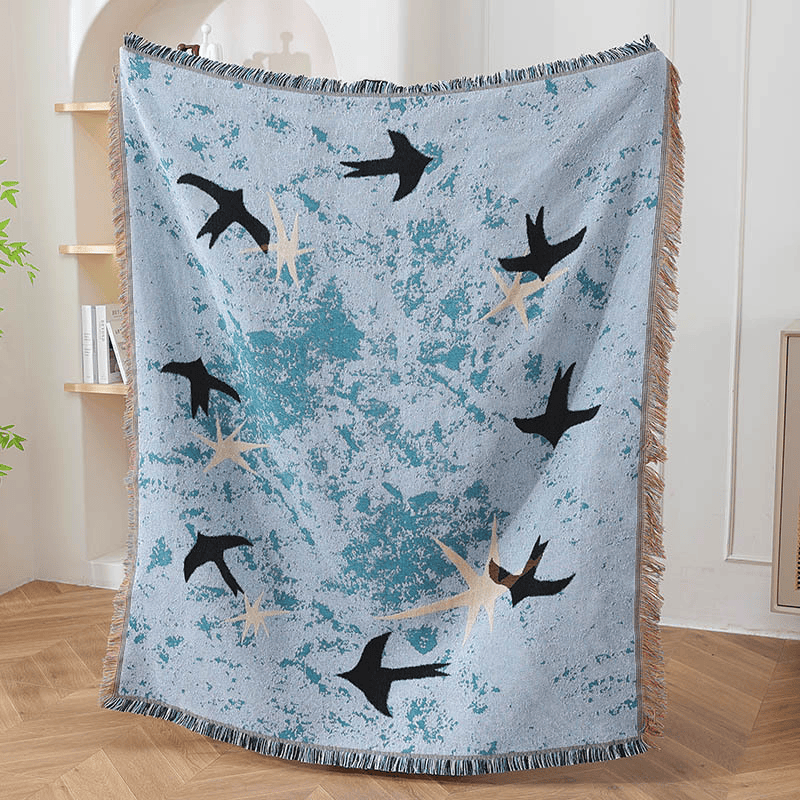 Ownkoti Artistic Sky Swallow Star Throw Blanket - 51" x 63" - image 0