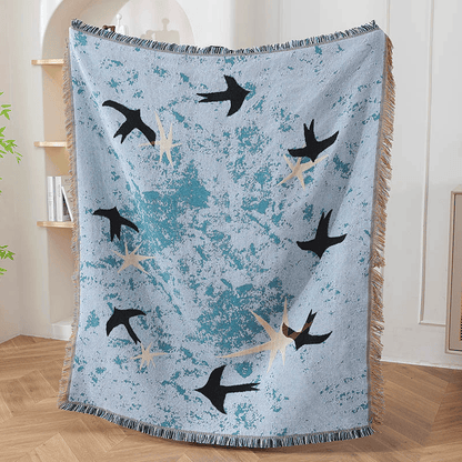 Ownkoti Artistic Sky Swallow Star Throw Blanket - 51" x 63" - image 0